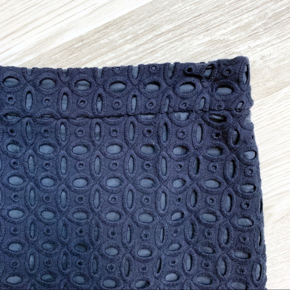 J. Crew Navy Eyelet Mini Skirt - Picture 3 of 7